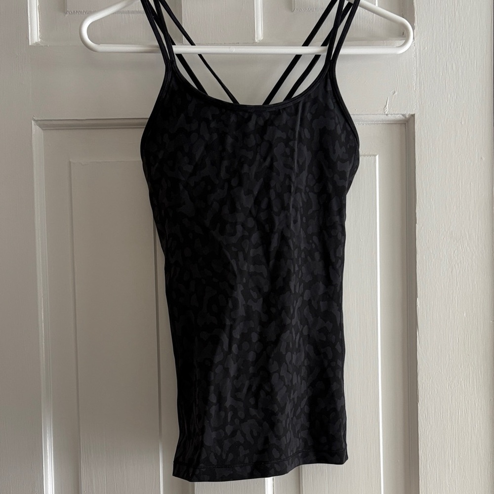 Lululemon Athletica Strappy Black Patterned Tank Top Size 4